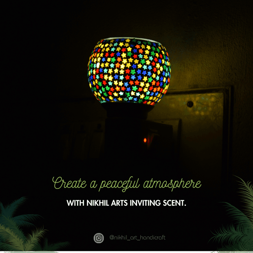 Glass Mosaic Round Wall Lamp for Home Decoration, Multi, Pack of 1 (For Order Your Favorite Deign Take Sceernshot And Send Me on WhatsApp 9529814385) view 2