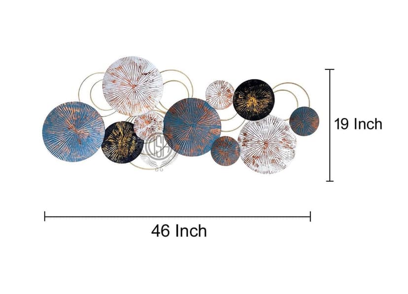 Metal Wall Art Wall Sculpture Wall Hanging Showpiece Perfect For Home, Hotel,Restaurant (19-Circle-Gray) view 2