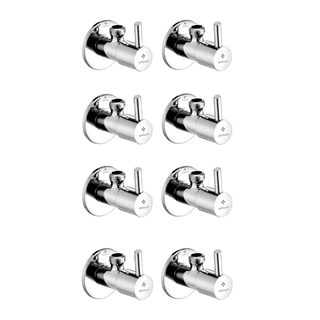 Enicet Brass Angle Valve Set of 8, Brass Build, 8 Piece Combo, Angle cock
