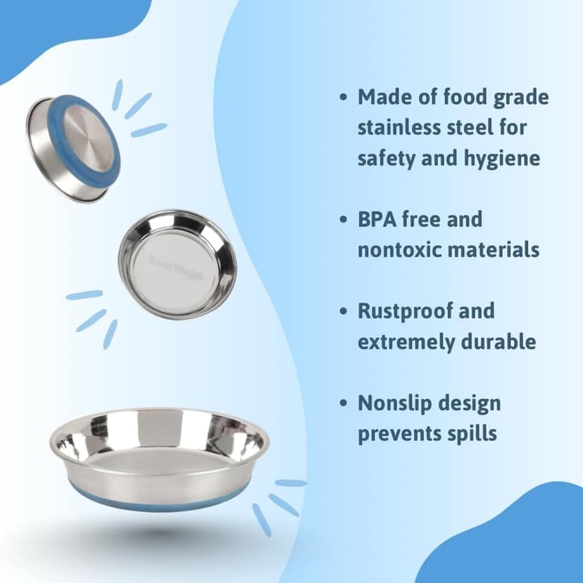 BearHugs Anti Skid Stainless Steel, Durable, Rust Proof & Safe Bowl Perfect for Dog/Cat view 2