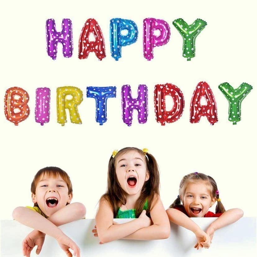 Junos Happy Birthday Letter Foil Balloon Set (Multi Color) 13 Letters view 2