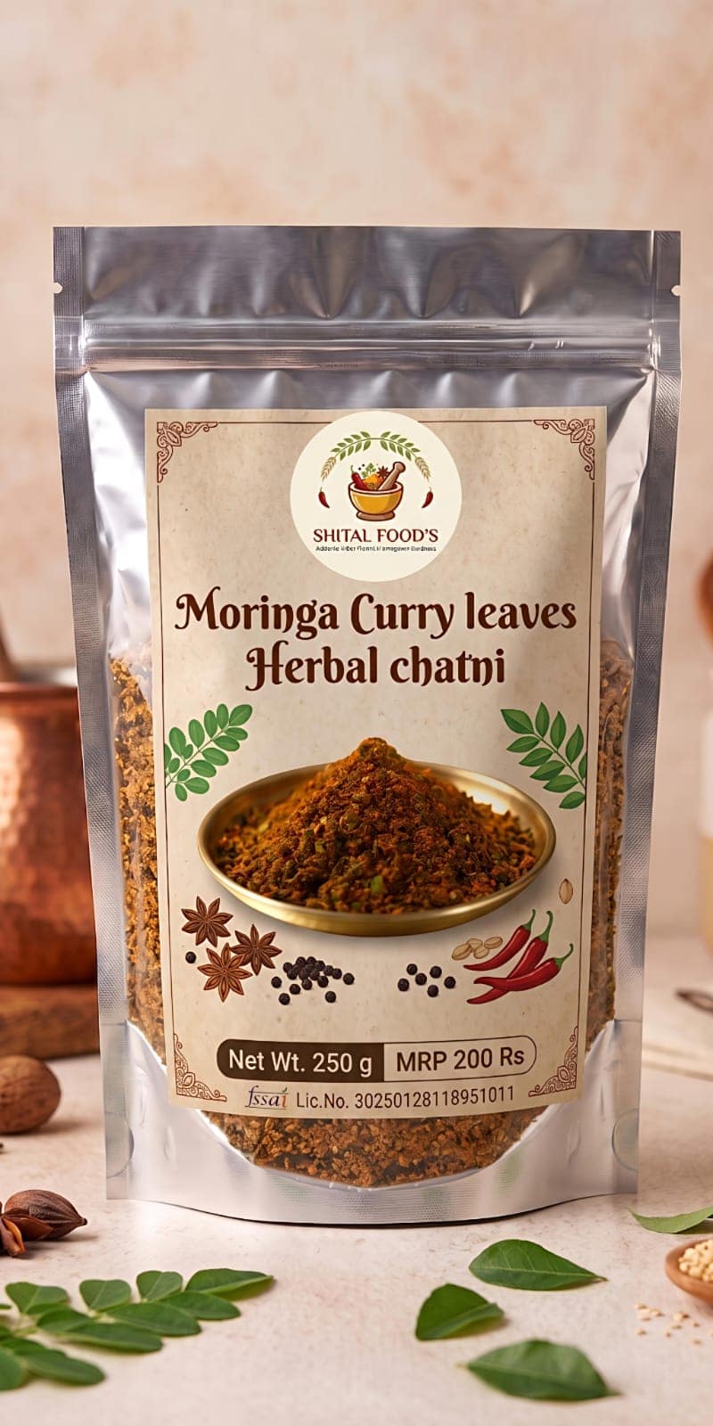 SHITAL FOOD'S Moringa Curry Leaves Herbal Chatni 250 g