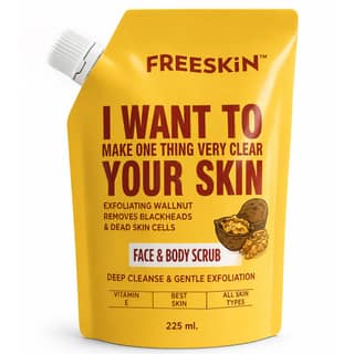Walnut Face & Body Scrub 225ml | Exfoliating Scrub with Vitamin E for Deep Cleansing, Blackhead Removal & Glowing Skin