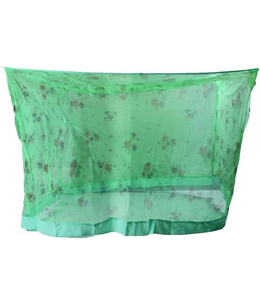 Riddhi Mosquito Net, Machardani Green Polyester Mosquito Net, Machardani with Border