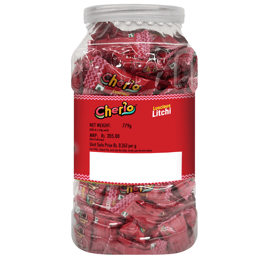 Cherio Candy Jar || Litchi Candy || 205 Pieces || 779 Grams view 2