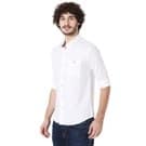 Mufti White Dobby Slim Fit Casual Shirt view 2