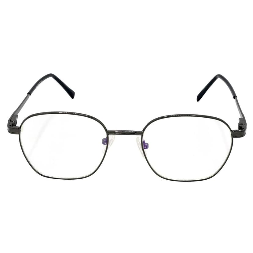 Hrinkar Trending Eyeglasses: Grey Rectangle Optical Spectacle Frame For Men & Women |HFRM-GRY-19013 view 2