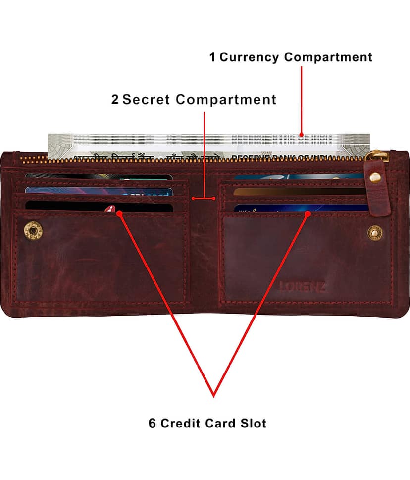 Lorenz Beige 100% Leather Men's RFID Wallet ( Pack of 1 ) view 2