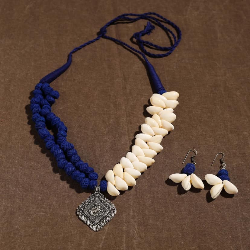 Multicolor - Handmade German Silver Shell Necklace Set 09 view 2