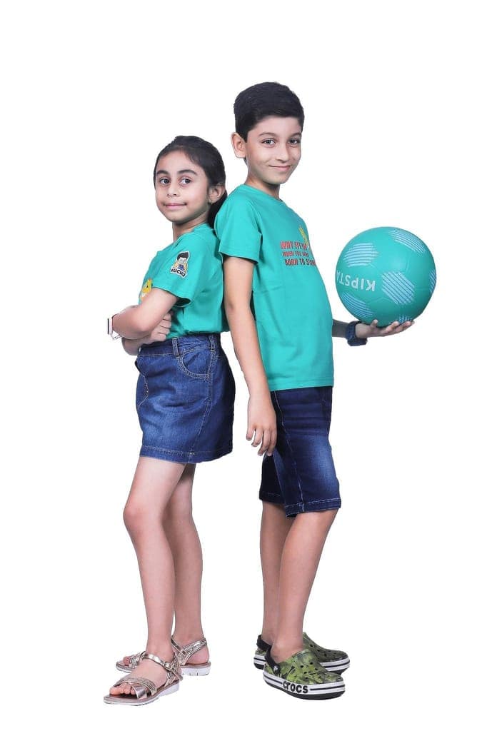 KUCHU Unisex T-Shirt | Why Fit in Print | 8–9 Years | Cotton Modal Fabric | Soft Feel | Breathable | Digitally Printed | Vibrant Colour Teal view 2
