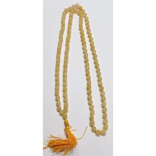 KESAR ZEMS Natural Citrine Stone 6.5 MM Prayer Rosary 108+1 Beads Jap Mala For Meditation 44 x 1.5 x 0.5 cm Orange . view 2