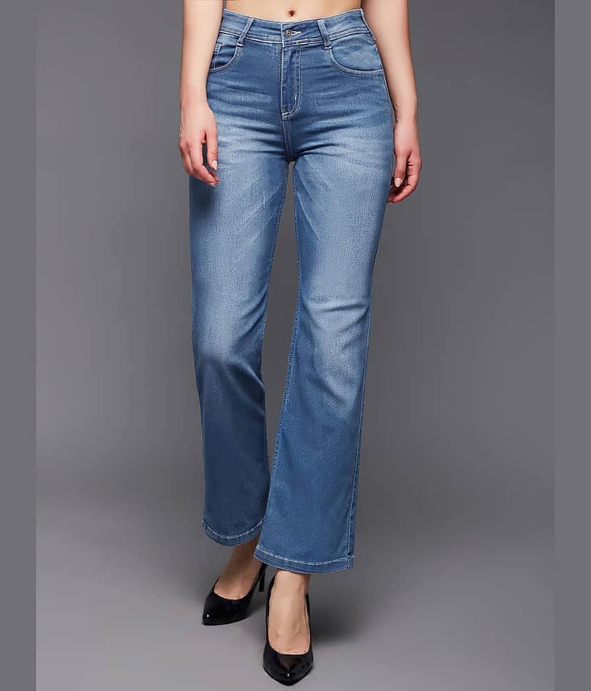 Miss Chase - Blue Denim Wide Leg Women's Jeans ( Pack of 1 ) view 2