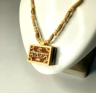 100% Original Tulsi Shri Ram Locket Tulsi Necklace Chain-Tulsi Chain / Wood Chain / Necklace Wooden Mala/