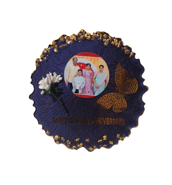 Personalized Wedding Anniversary Resin Tray with Photo view 2