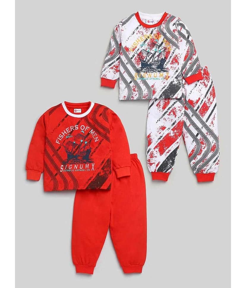 Mars Infiniti Pack of 2 Unisex for Baby Cotton T-Shirt & Trouser ( Navy Blue )
