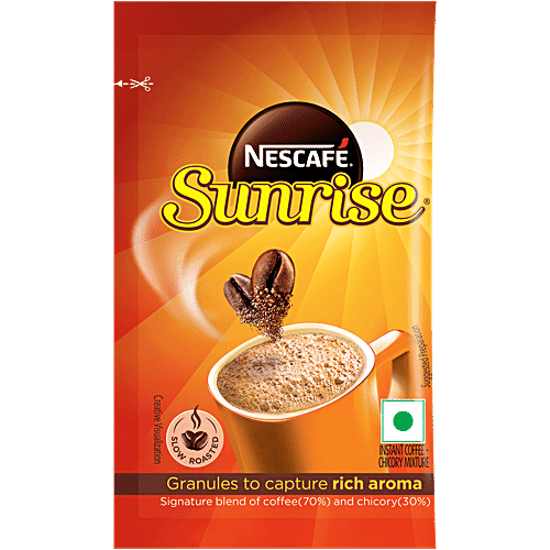 Nescafe Sunrise Instant Coffee-Chicory Mix, Rich In Aroma & Flavour,, 10 g Pouch