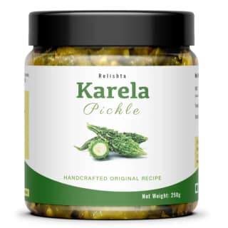 Relishta Karela Pickle Handcrafted Traditional Pickle Authentic Indian Taste 250 g