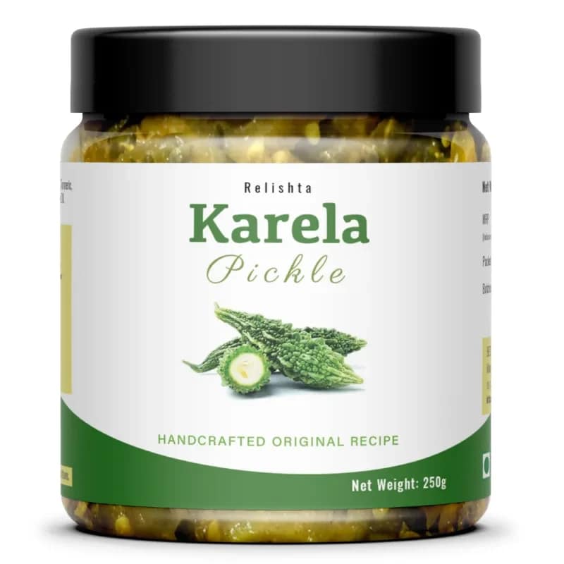 Relishta Karela Pickle Handcrafted Traditional Pickle Authentic Indian Taste 250 g