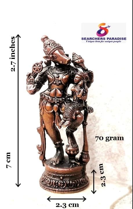 Searchers Paradise - Copper Idols f Lakshmi Varahar, 2.7 inches, Copper Handmade 70 Grams, Patina Antique Finish, Pack of 1 Piece