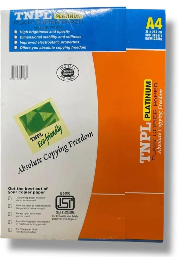 TNPL 75GSM A4 Paper - Unruled(1 rm) view 2