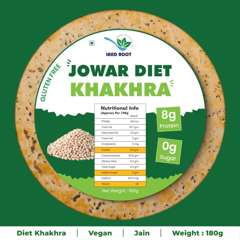 Land root -Jowar Diet Khakhra Gluten Free