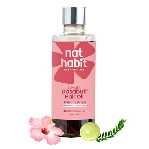 Nat Habit Hibiscus Amla Hair Oil For Men & Women, Helps In Hair Growth & Thickness, For dry and frizz Hair, No Paraffin, Mineral Oil, Preservatives & Chemicals, 100ml Nat Habit Hibiscus Amla Hair Oil For Men & Women, Helps In Hair Growth & Thickness, For view 2