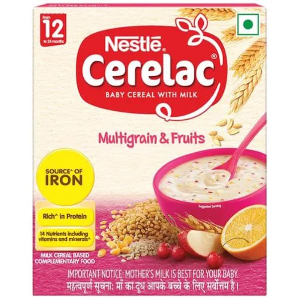 Nestle Cerelac Multigrain & Fruits Baby Cereal With Milk From 12 Months 300 Gms