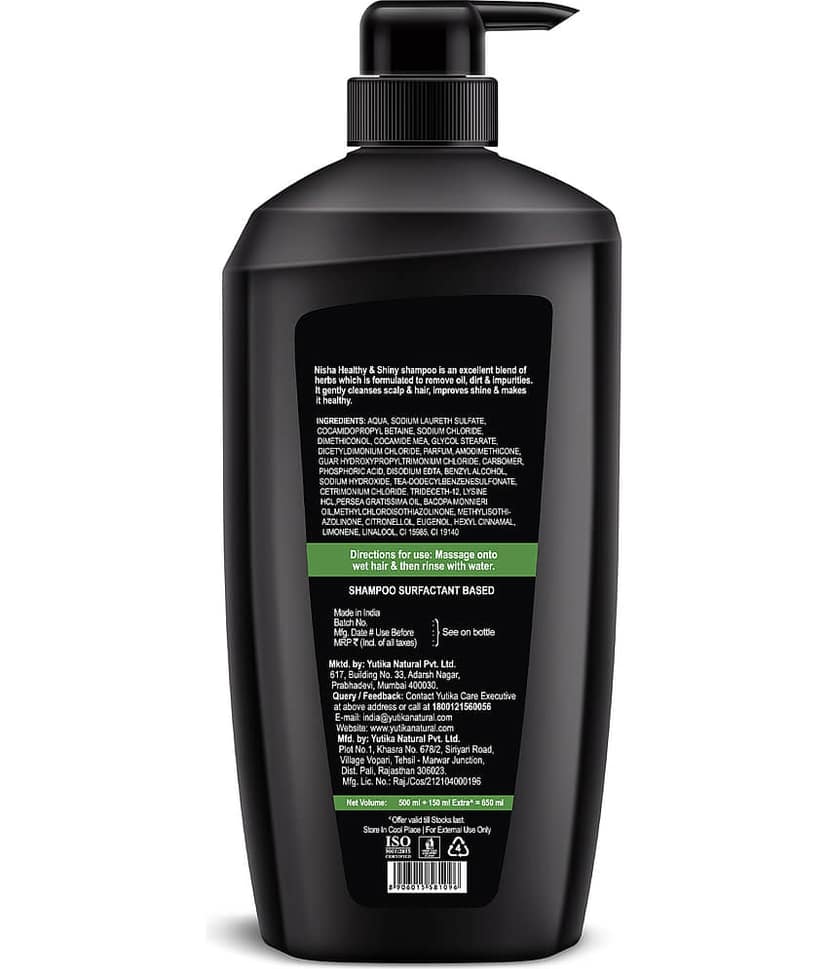 Nisha Healthy & Shiny Shampoo for Women Men 650ml, Avocado & Brahmi Shampoo for Strong Beautiful Hair view 2