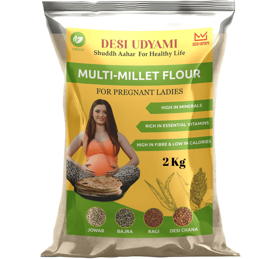 Desi Udyami's Multi-Millet Flour – Nutrition-Rich Superfood for Pregnancy 2 Kg (pack of 2)