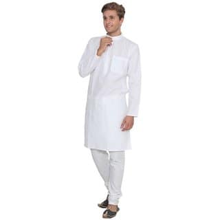 white cotton kurta pajama view 2