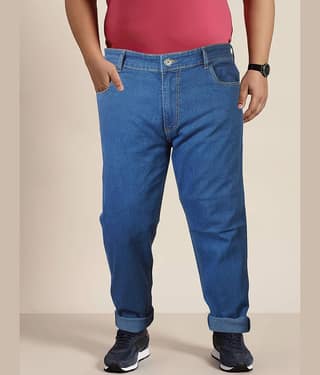 JB JUST BLACK Regular Fit Cuffed Hem Men's Jeans - Blue ( Pack of 1 )