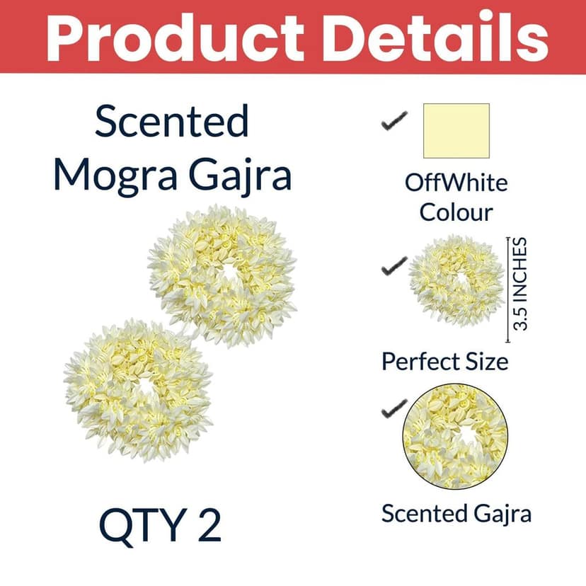 2pcs Scented Mogra Gajra Hair Band view 2