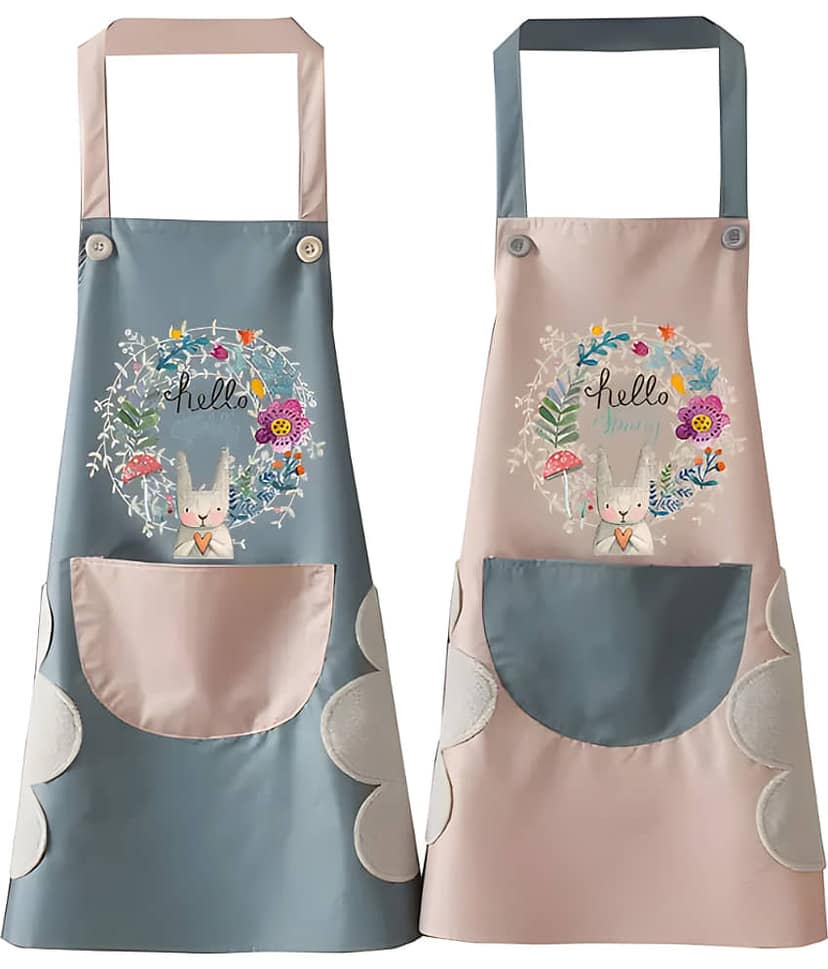 Radhe Creation PVC Printed Kitchen Apron with 1 Center Pocket ( Pack of 1 ) view 2