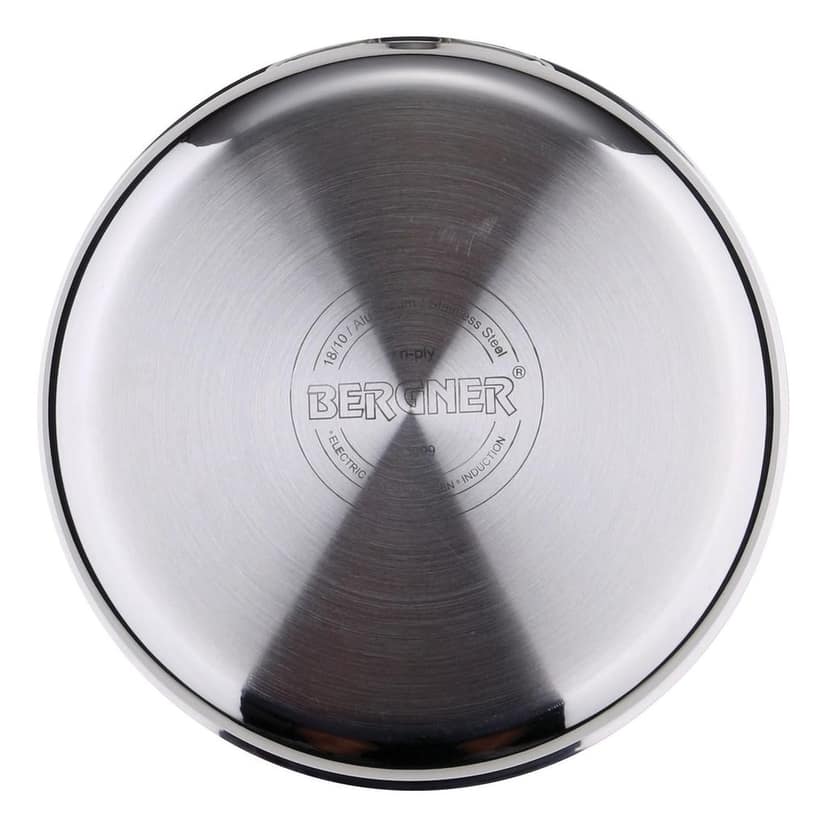 Bergner Argent Triply Stainless Steel Tope/Patila with Stainless Steel Lid, 16 cm, 1.6 Litres, Induction Base, Silver view 2