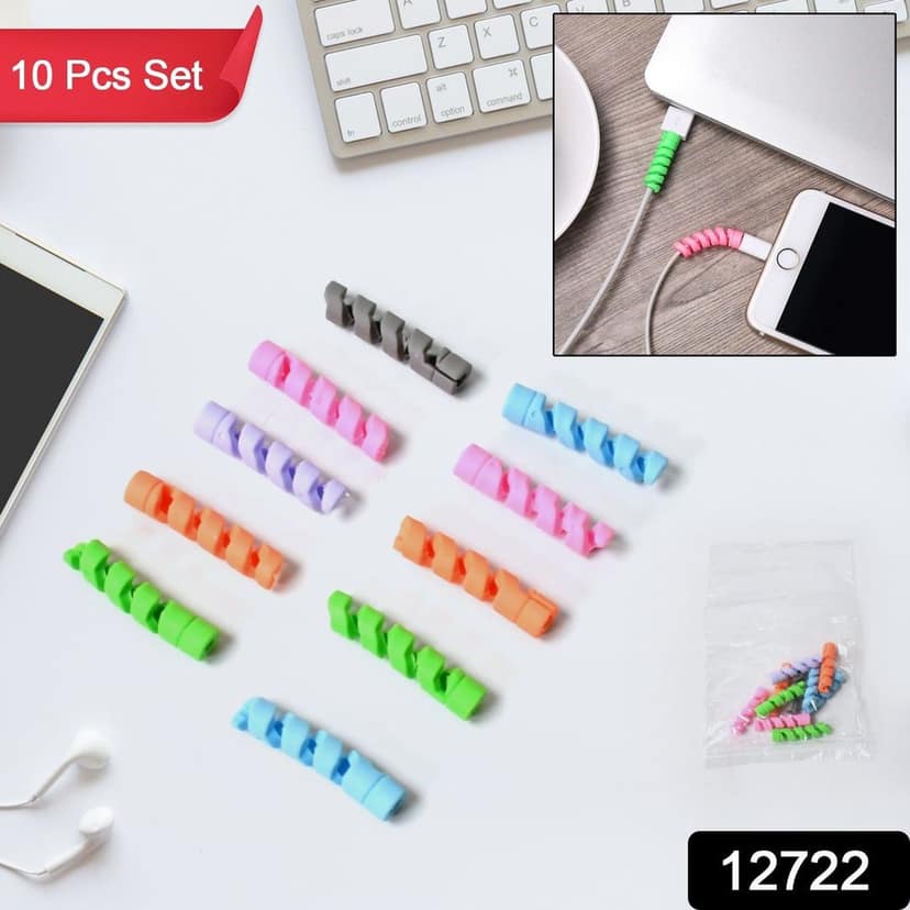 Spiral Charger Cable Protector Data Cable Saver Charging Cords Protective for All Universal Cable Cover (Pack of 10) view 2