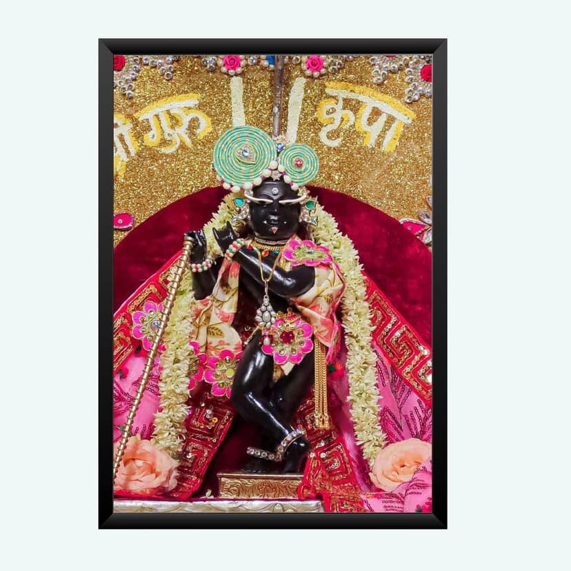 NOKKES Radha Raman ji Vrindavan Radha Raman Thakur Ji Photo Frames Religious Photo frame 5X7 Inch Photo Frame_QWW79