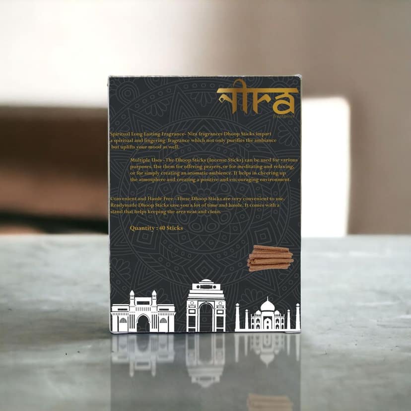 NIRA Fragrances Natural & Organic Lavender Long Lasting Fragrance Cow Dung Dhoop Sticks for Pooja 120 Pices Bambooless charcoal free Incense Sticks for Ideal for Prayers Free Dhup Stick Stand view 2