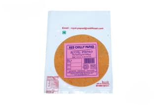 Royal Papad Red Chilly Papad 200g,100% Veg | Spicy Papad, Ready to Roast or Fry, Crispy Indian Snack, Crunchy Masala Papad for Meals & Tea Time - 200 gm