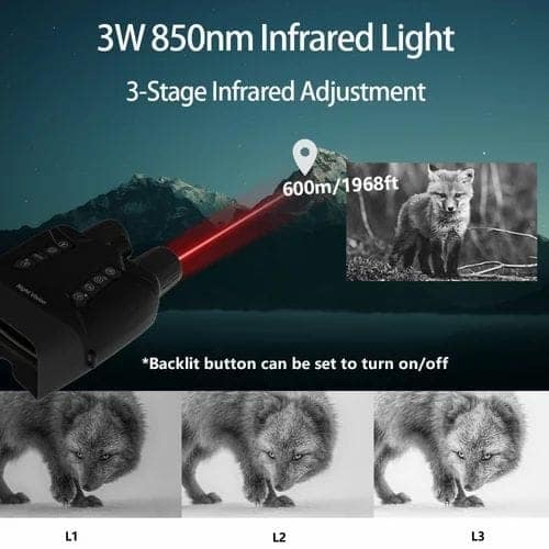 AUSHA 4K Night Vision Binoculars with 600m Range | HD Display, Rechargeable Battery & Zoom view 2