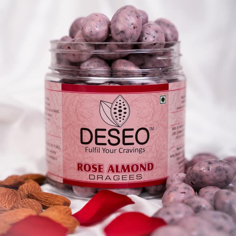 DESEO Rose Almond Dragees, Premium Coated Almonds 200 GMS EACH (PACK OF 1) view 2