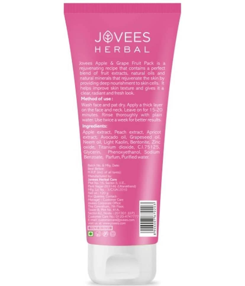 Jovees Herbal Apple & Grape Fruit Pack For Uneven Skin Tone For All Skin Types 120gm (Pack of 1) view 2