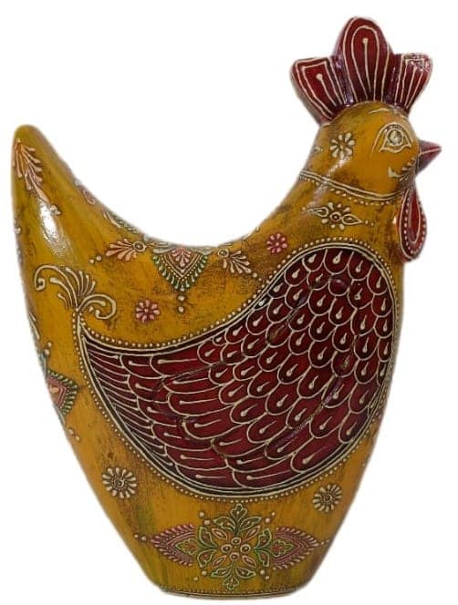 " Divraya Art and Handicrafts Garden Statue, Yellow Rooster Garden Sculpture, Farmhouse Style Outdoor Lawn and Yard Art Decoration," view 2