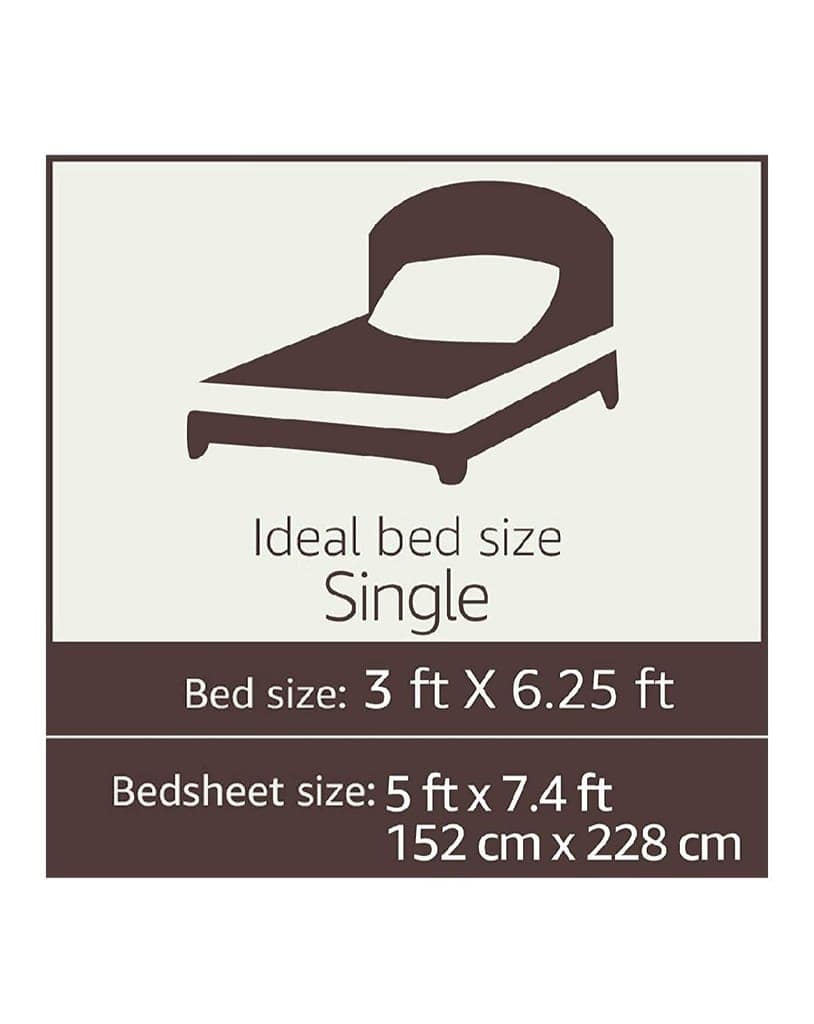 Gethitched Creations Geometric Strip Polycotton Single Bedsheet 120 GSM with 1 Pillow Cover 144 TC view 2