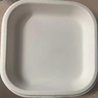 Azure Corp Pulp Plate 7 Inch Square Biodegradable Disposable Plates 100 Pcs