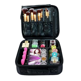 House of Quirk Nylon Makeup Cosmetic Travel Storage Case With Adjustable Compartment Cosmetic Bag (Jessica), 25 x 22 x 9 Centimeters, Multicolor House of Quirk Nylon Makeup Cosmetic Travel Storage Case With Adjustable Compartment Cosmetic Bag (Jessica),