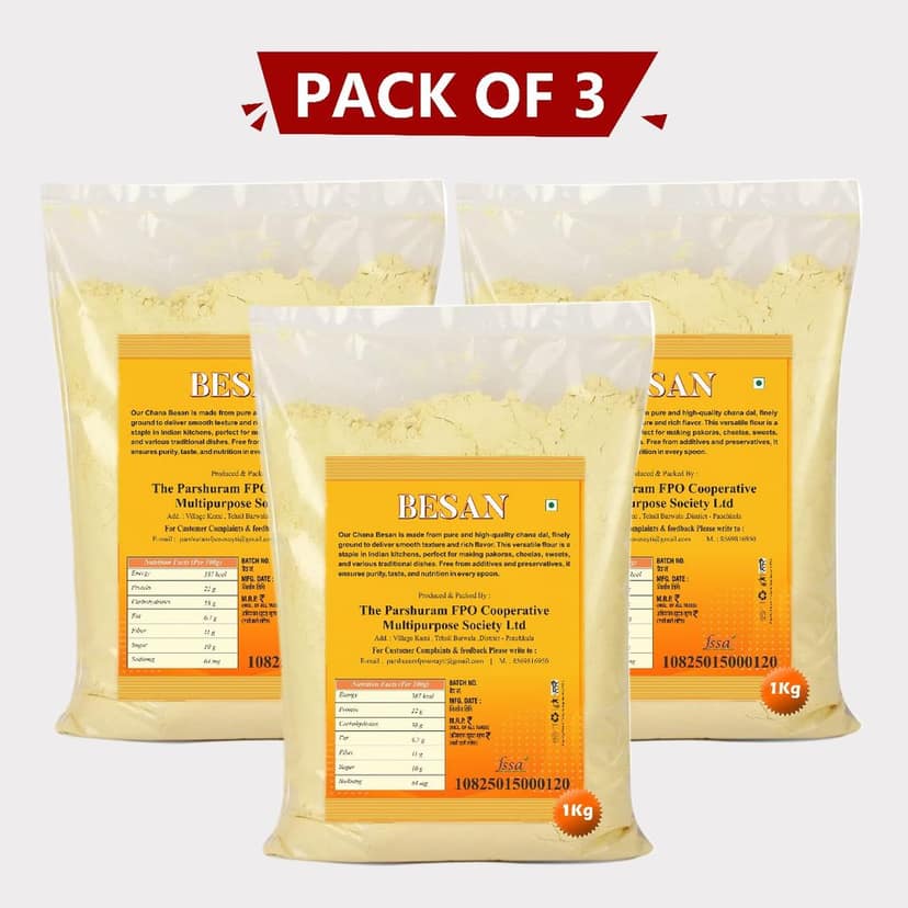 Besan (Gram Flour), 1 kg,Pack of 3 view 2