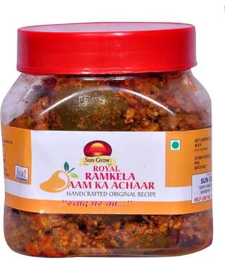 Sun Grow Royal Fresh khada Masala Se Bana Organic Ramkela Rajasthani Mango Pickle Masaledar Raw Mango(Kairi) Pickle 500 g