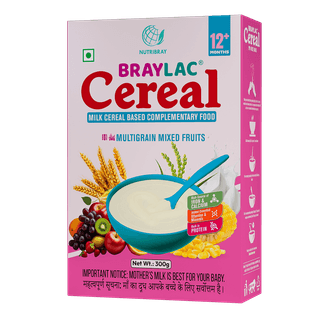 Braylac Multigrain Mixed Fruit - 300 gm bag in box for 12 + Months Baby
