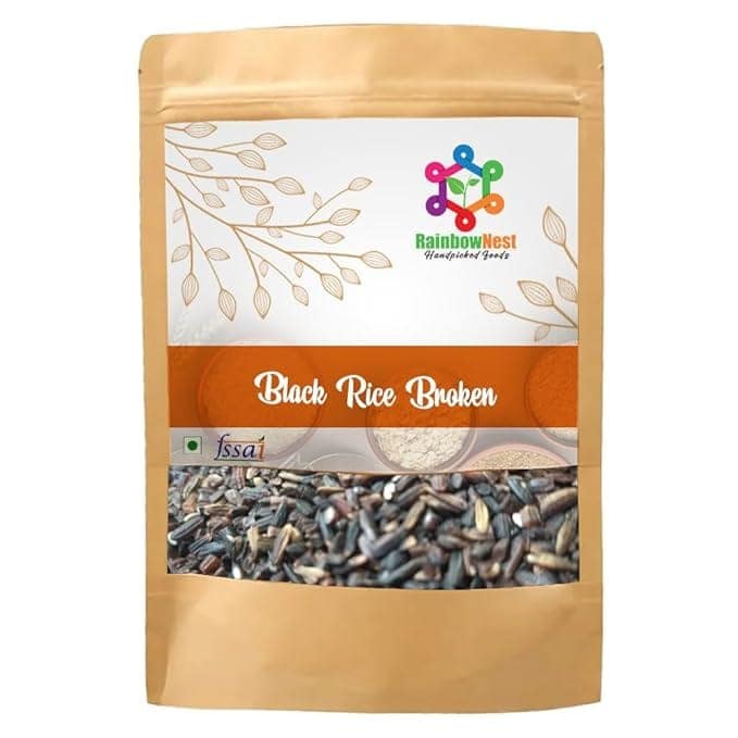 Rainbownest Broken Black Rice 500g | Unpolished | Rich in Fiber & Antioxidants