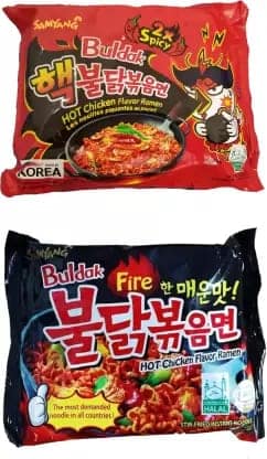 Samyang 2x Spicy & Stir Fried Hot Chicken Flavour Ramen Instant Korean Noodles Non-vegetarian (2 x 140 g)